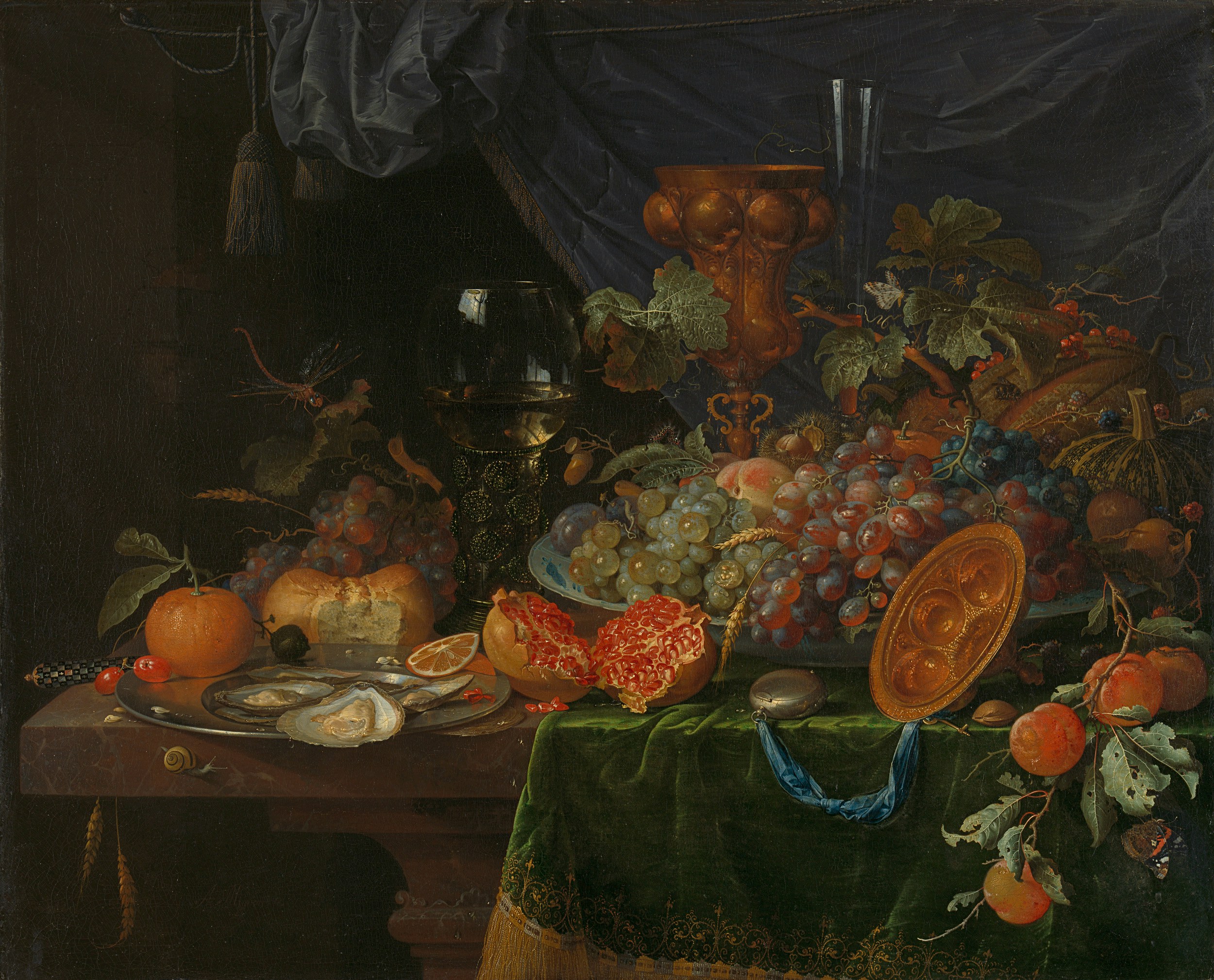 Still Life with fruit and oysters Renaissance Painting